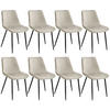 STUHL 8er Set Monroe 48 x 59 x 82 5 cm creme - Creme, Kunststoff (48/82.5/59cm) - tectake