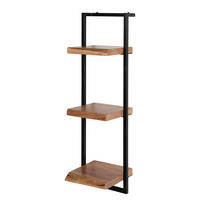 WANDREGAL - Akazie massiv / Metall - Akaziefarben, Holz (30/100/26cm) - home24