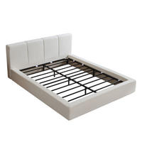 POLSTERBETT 160/200 cm mit gepolstertem Kopfteil, DE-41938, in Creme - Creme, Metall (160/200cm) - ComfortXL