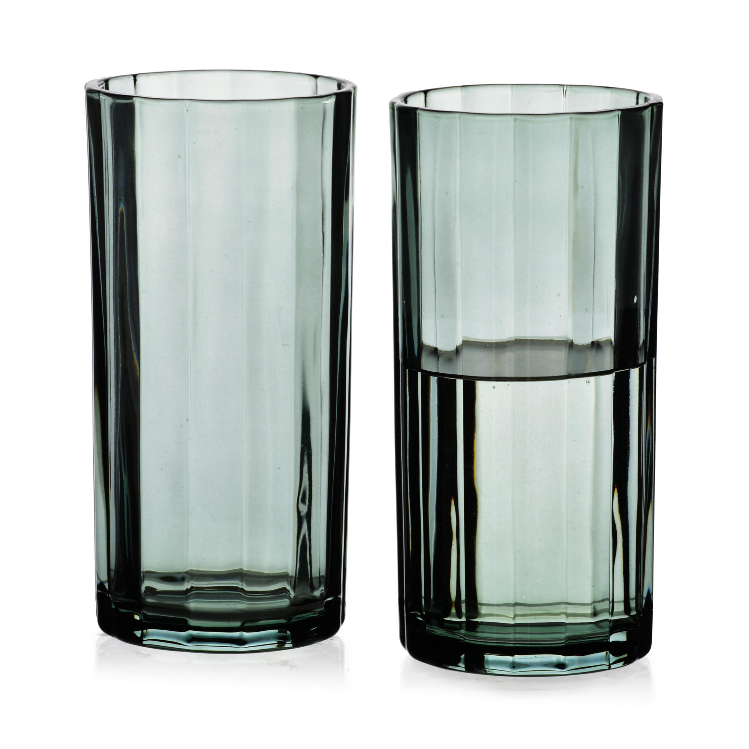 GLÄSER Elise Stripes 4er Set Grün 360ml 7x7xh15 cm Glas - Grün, Glas - Mondex