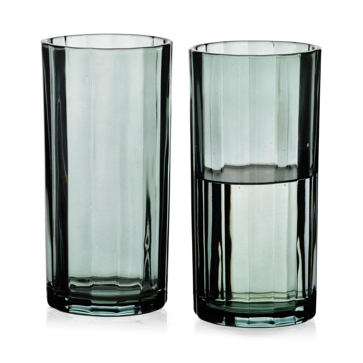 GLÄSER Elise Stripes 4er Set Grün 360ml 7x7xh15 cm Glas - Grün, Glas - Mondex