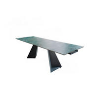 ESSTISCH LODI Grün Glas - Schwarz/Grün, Glas/Metall (200/100/76cm) - KAWOLA