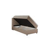 BOXBETT Diamaro 100x200 cm mit Bettkasten und Topper - Dunkelbeige - Beige, Holz (100/215cm) - Panda Möbel