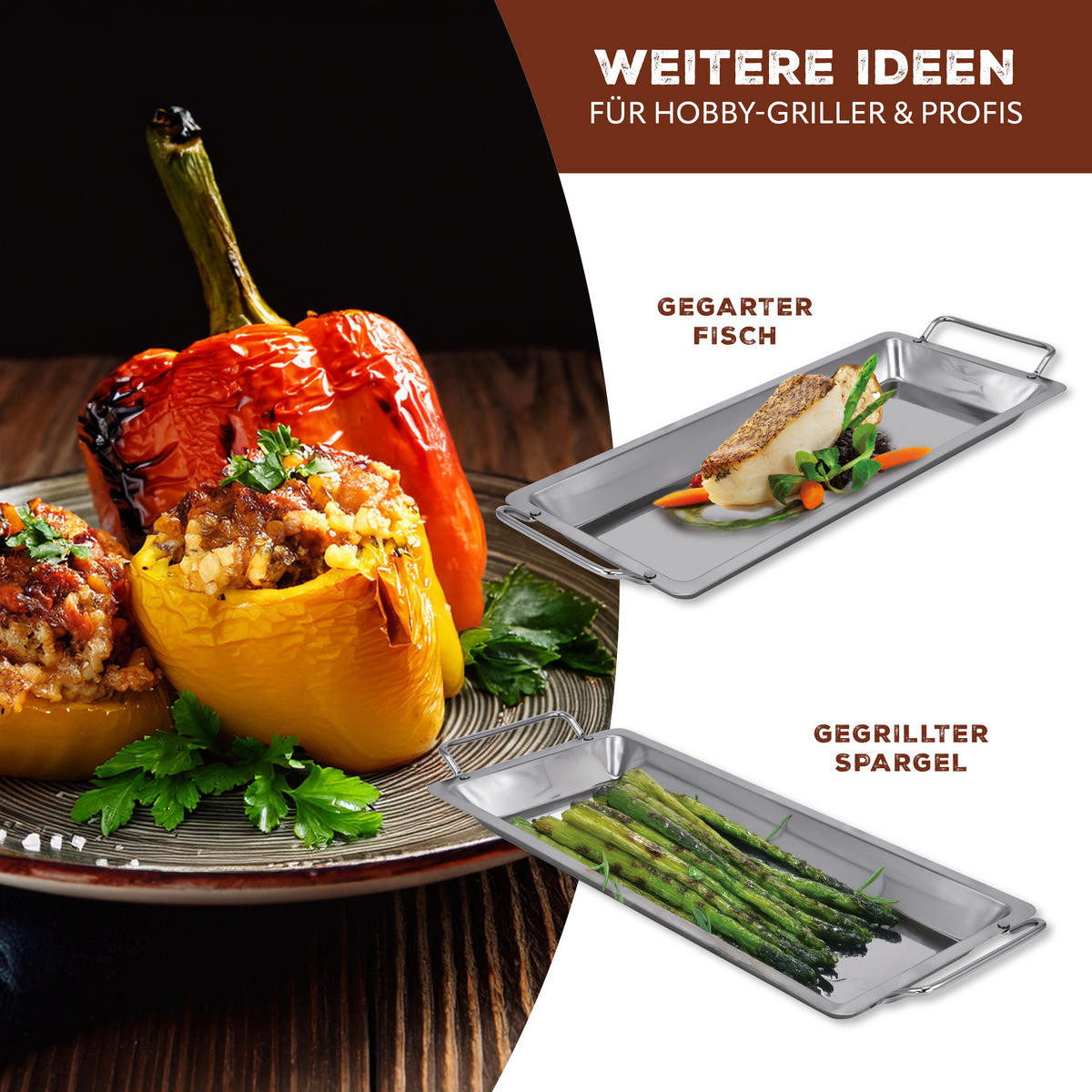 HÄHNCHENSCHENKEL-HALTER 4er Set, silber - Edelstahlfarben, Metall (44.5/4/16cm) - bremermann