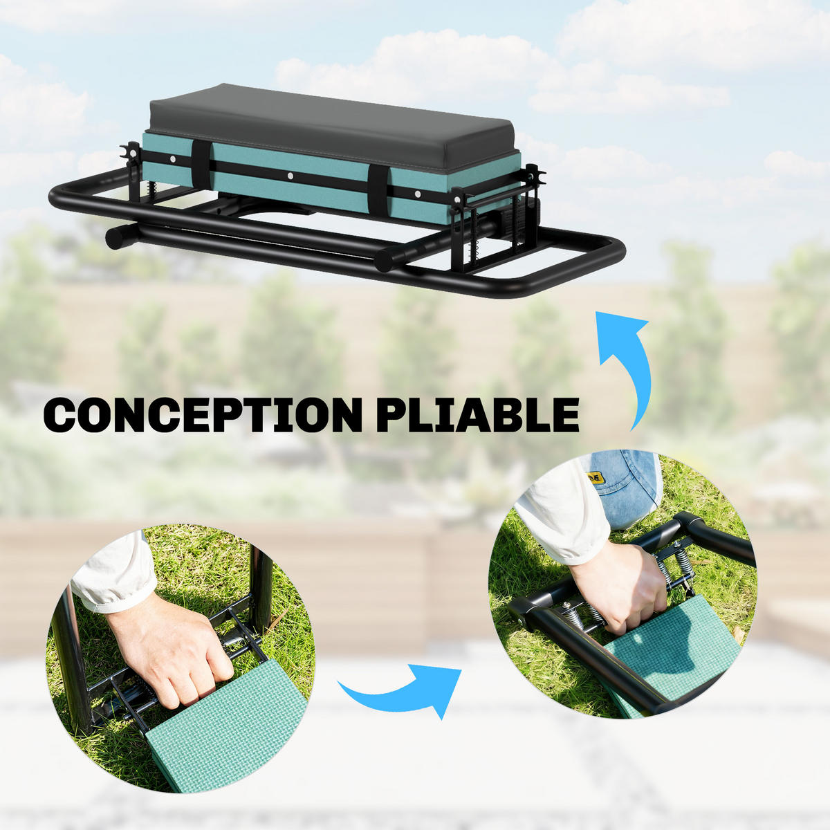 KNIEBANK 2-in-1 DE-13890 Dunkelgrau - Dunkelgrau, Metall (29/50/60.5cm) - ComfortXL
