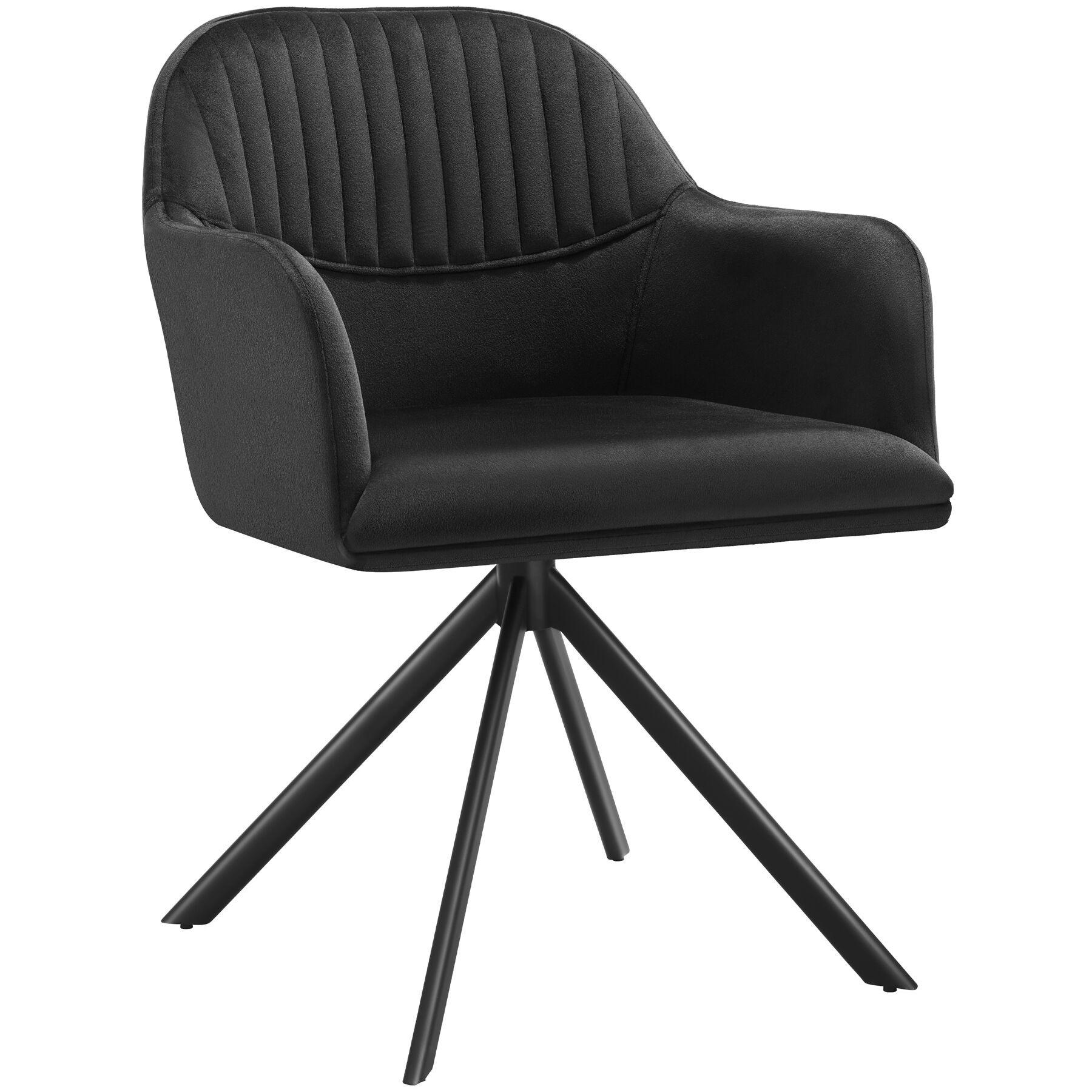 DREHSTUHL Lona 56 x 59 x 81 cm schwarz/schwarz - Schwarz, Textil (56/81/59cm) - tectake