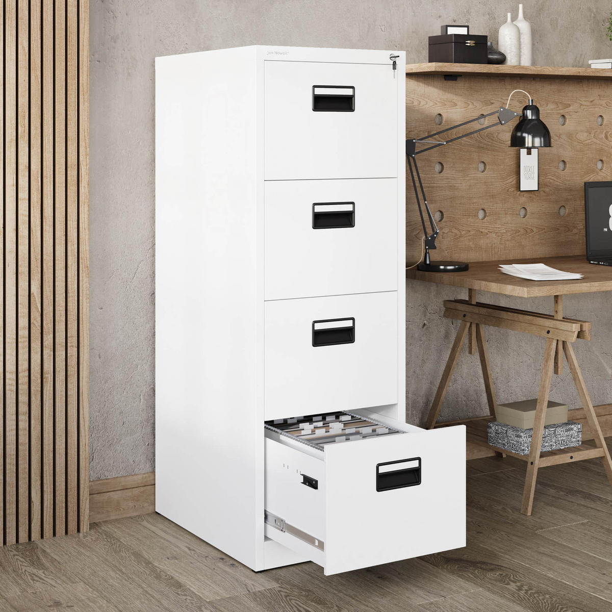 AKTENSCHRANK SARA V4 - Weiß, Metall (46/132/62cm) - Jan Nowak