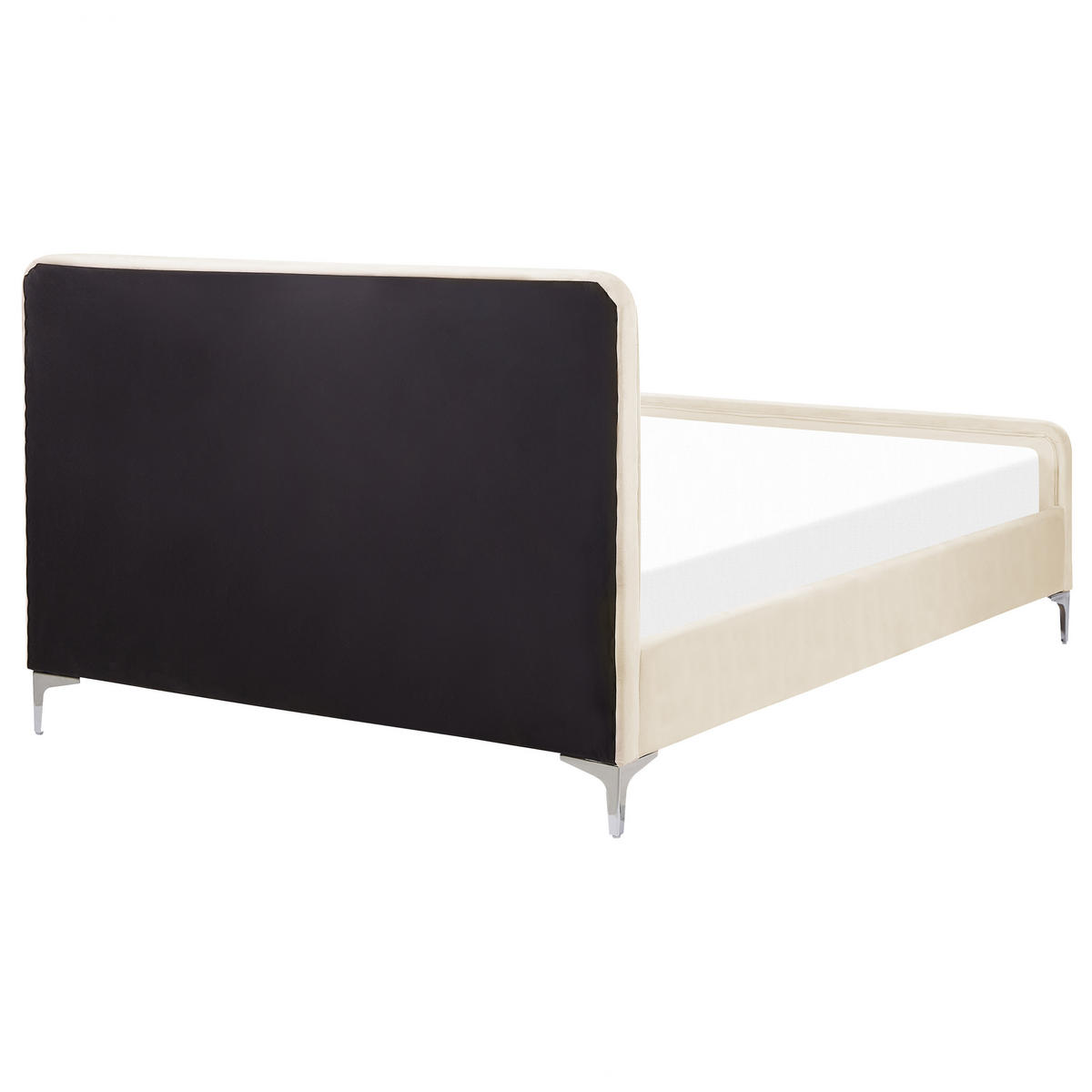 BETT mit Lattenrost 140/200 cm Samtstoff Hellbeige Lunan - Beige, Textil (140/200cm) - Beliani
