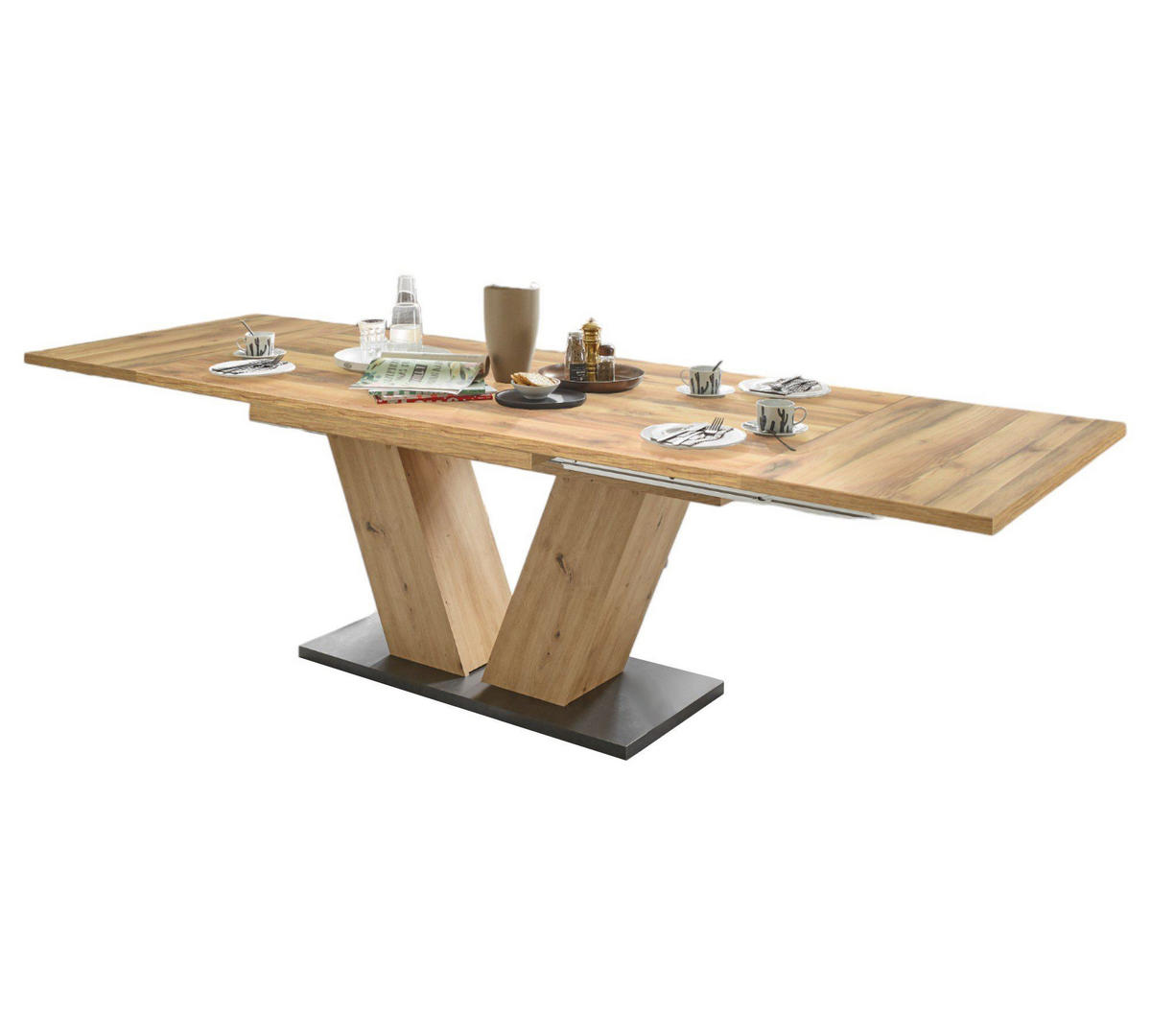 ESSTISCH ausziehbar Elena 160x90x76 Asteiche/Plankeneiche - Hellbraun, Holzwerkstoff (160/90/76cm) - 58aufmkessel