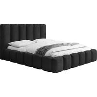 POLSTERBETT Serenity mit Bettkasten, Schwarz Boucle 120x200 cm - Birkefarben/Schwarz, Holzwerkstoff/Kunststoff (120/200cm) - WFL GROUP