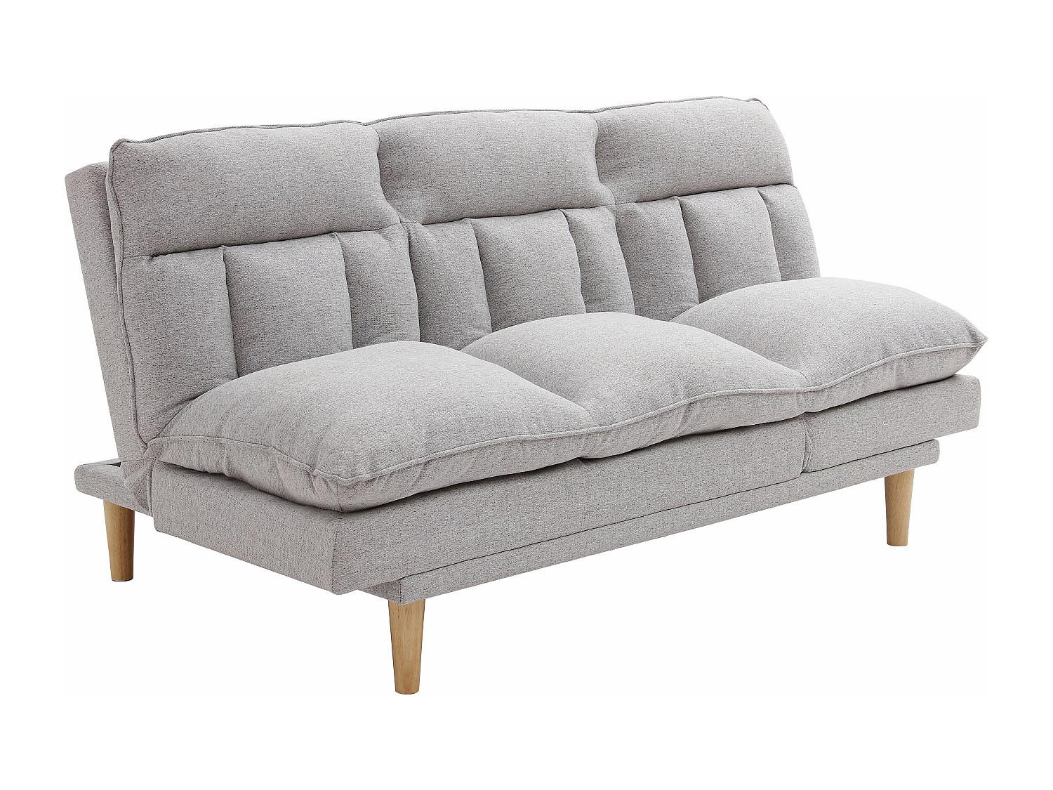 3-SITZER-SCHLAFSOFA Clic-Clac - Stoff - Hellgrau - PALOBU - Hellgrau, Textil (174/92/102cm) - Vente-Unique