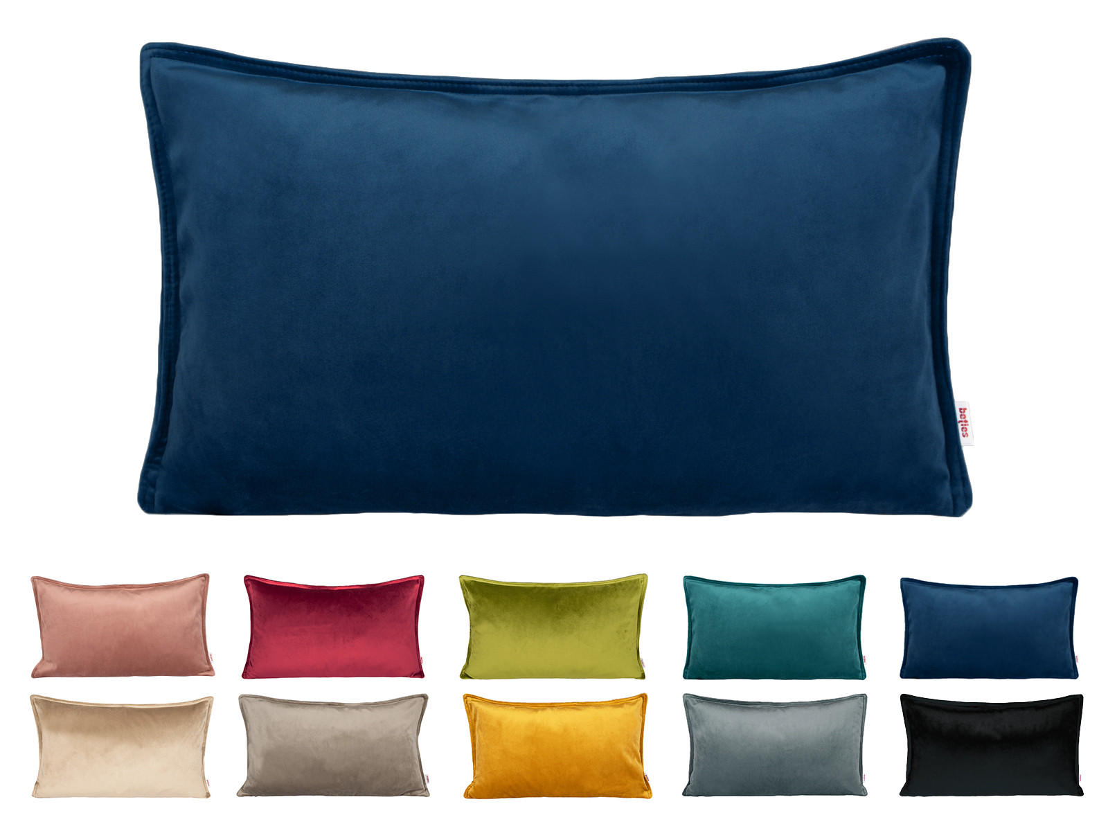 KISSENHÜLLE Samt&Sonders admiral-blau 50/30 cm - Blau/Dunkelblau, Textil (30/50cm) - beties Heimtextil