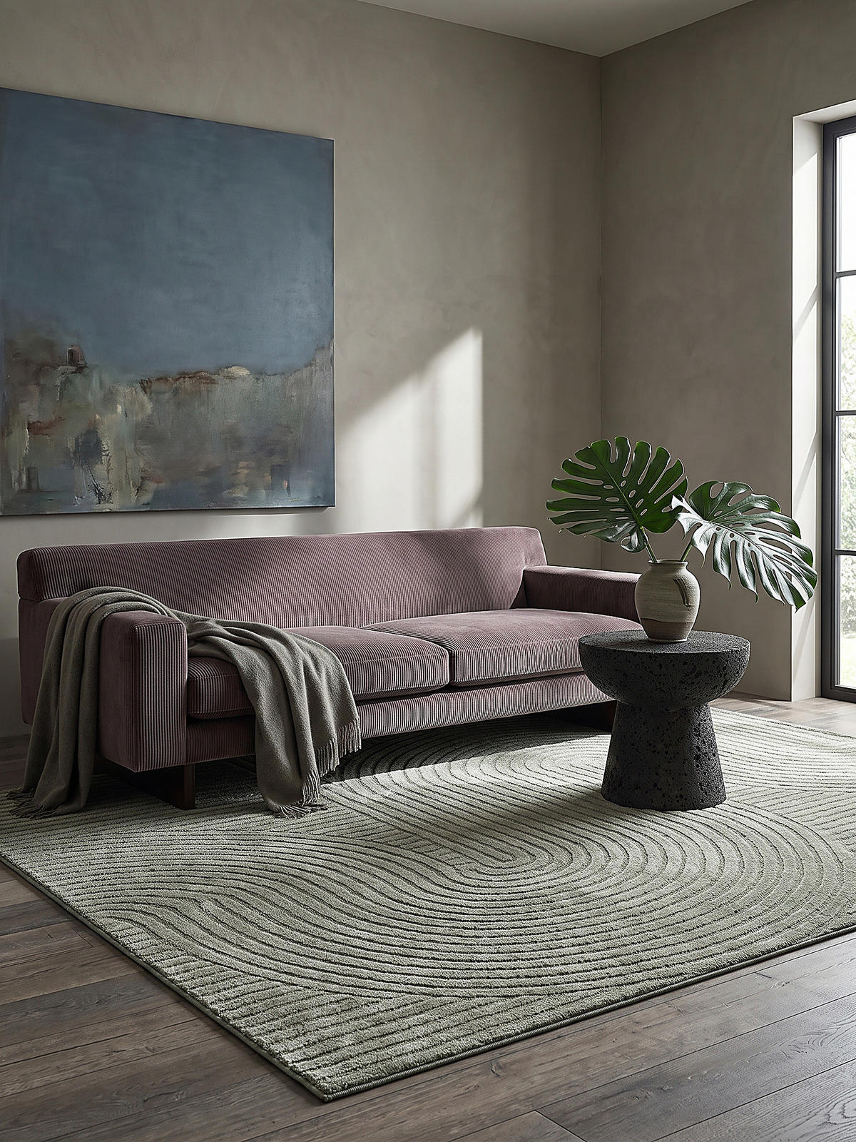 TEPPICH Kurzflor CETINA Geometrisch Polypropylen-Polyester Grün 200 x 290 cm - Grün, Textil (200/290cm) - KADIMA DESIGN