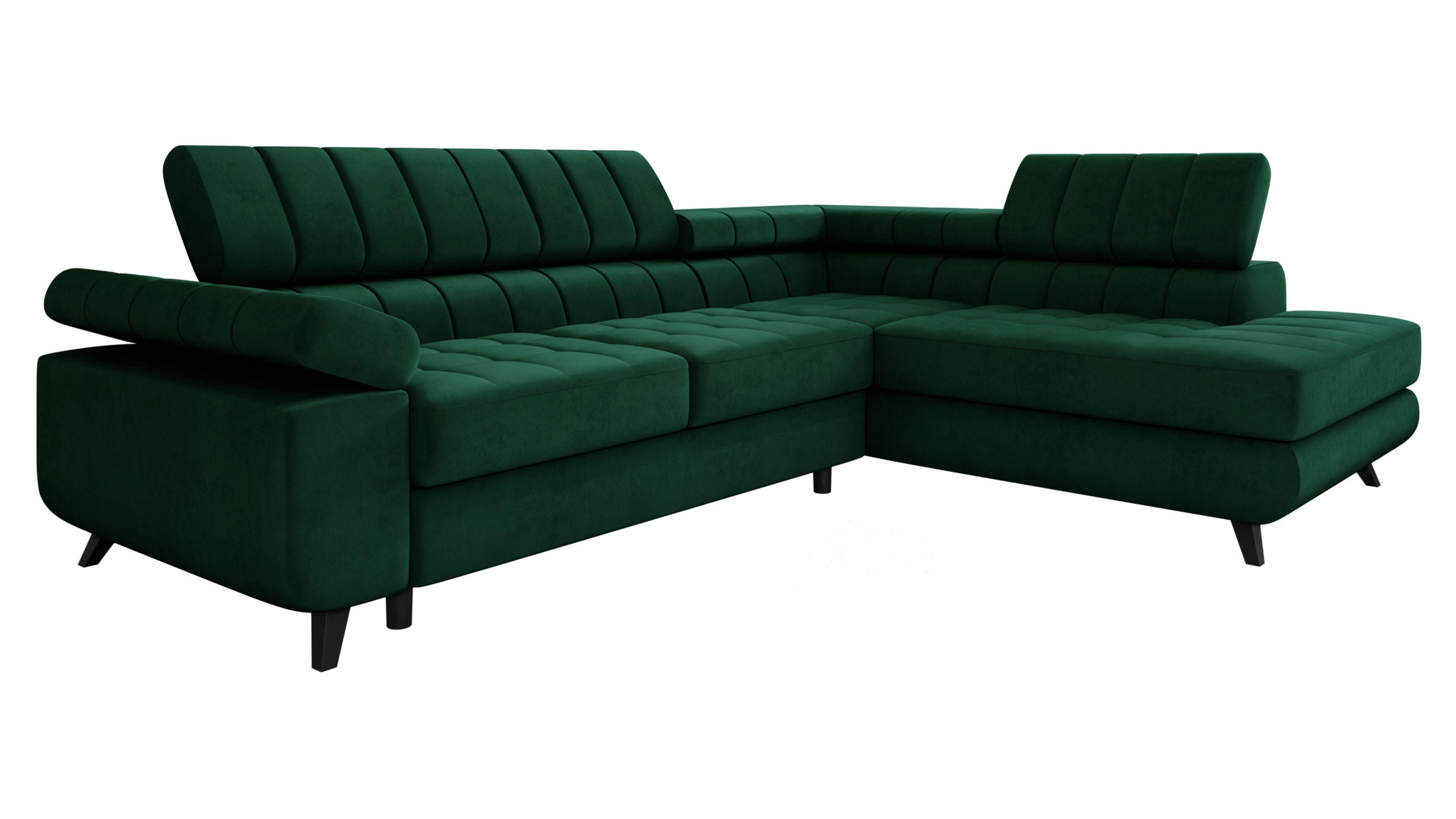 ECKSOFA Nord Premium, Seite: Rechts - Smaragdgrün/Anthrazit, Holz/Textil (264/203cm) - MIRJAN24