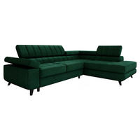 ECKSOFA Nord Premium, Seite: Rechts - Smaragdgrün/Anthrazit, Holz/Textil (264/203cm) - MIRJAN24