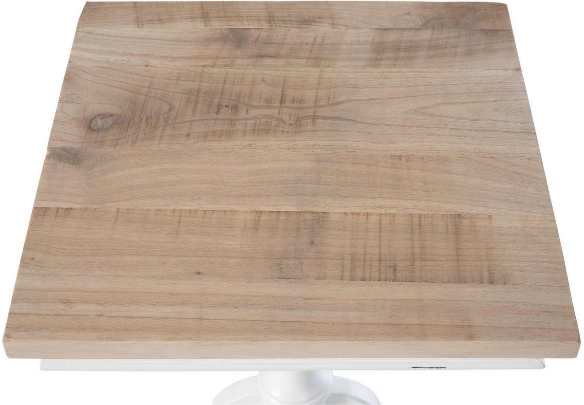 BEISTELLTISCH eckig 50/50/65 cm Holz natura/weiß - Eukalyptusholzfarben/Weiß, Holz (50/50/65cm) - CLP