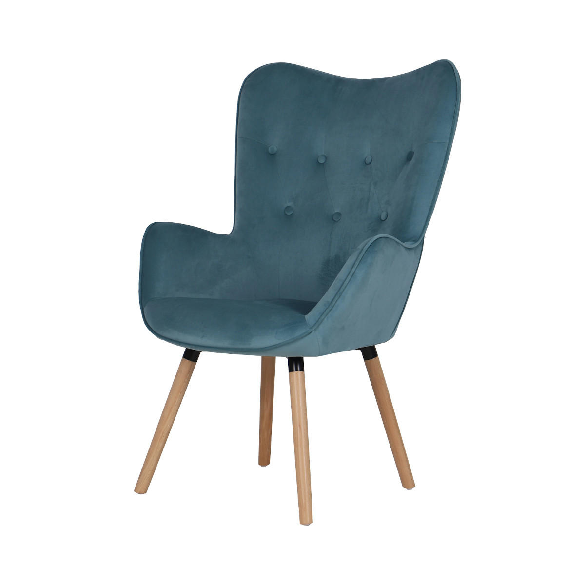 OHRENSESSEL CLEO Samt Petrol - Blau/Petrol, Textil (61/107/70cm) - SVITA