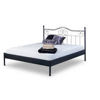 METALLBETT Alessia / 200 x 210 cm / schwarz-silber gewischt - Silberfarben/Schwarz, Metall (200/210cm) - BED BOX