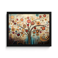 POSTER MIT RAHMEN Baum - Baum des Lebens - Farbe 40x30 cm - Braun, Papier (40/30cm) - MuchoWow