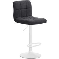 BARHOCKER Cala Stoff weiß dunkelgrau - Dunkelgrau/Weiß, Textil/Metall (46/114/47cm) - TPFLiving