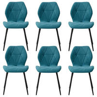 ESSZIMMERSTUHL 6er-Set Leinen-Diamantgewebe Seeblau - Türkis, Textil (43/86/47.5cm)