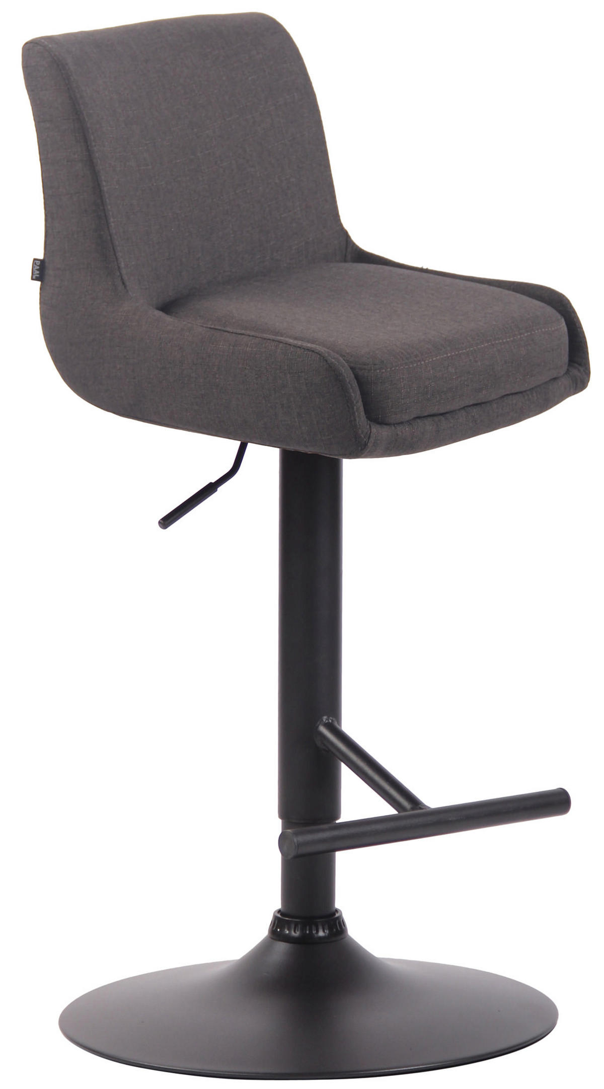 BARHOCKER Stoff dunkelgrau - Dunkelgrau/Schwarz, Textil/Metall (43/90/50cm) - CLP