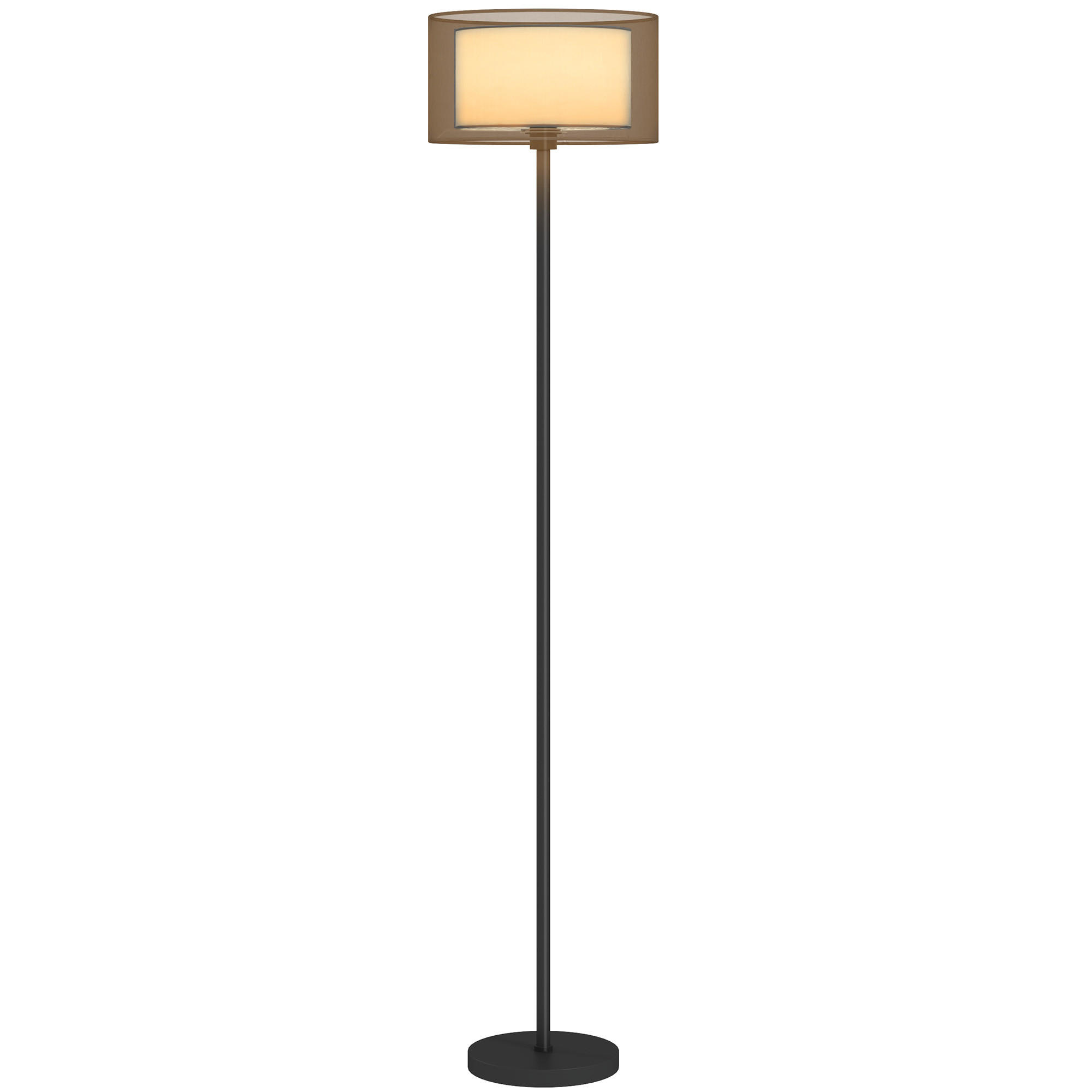 STEHLAMPE, Stehleuchte mit E27 Fassung, exkl. Leuchtmittel, Schwarz - Schwarz, Metall (33/33/152.5cm) - HOMCOM