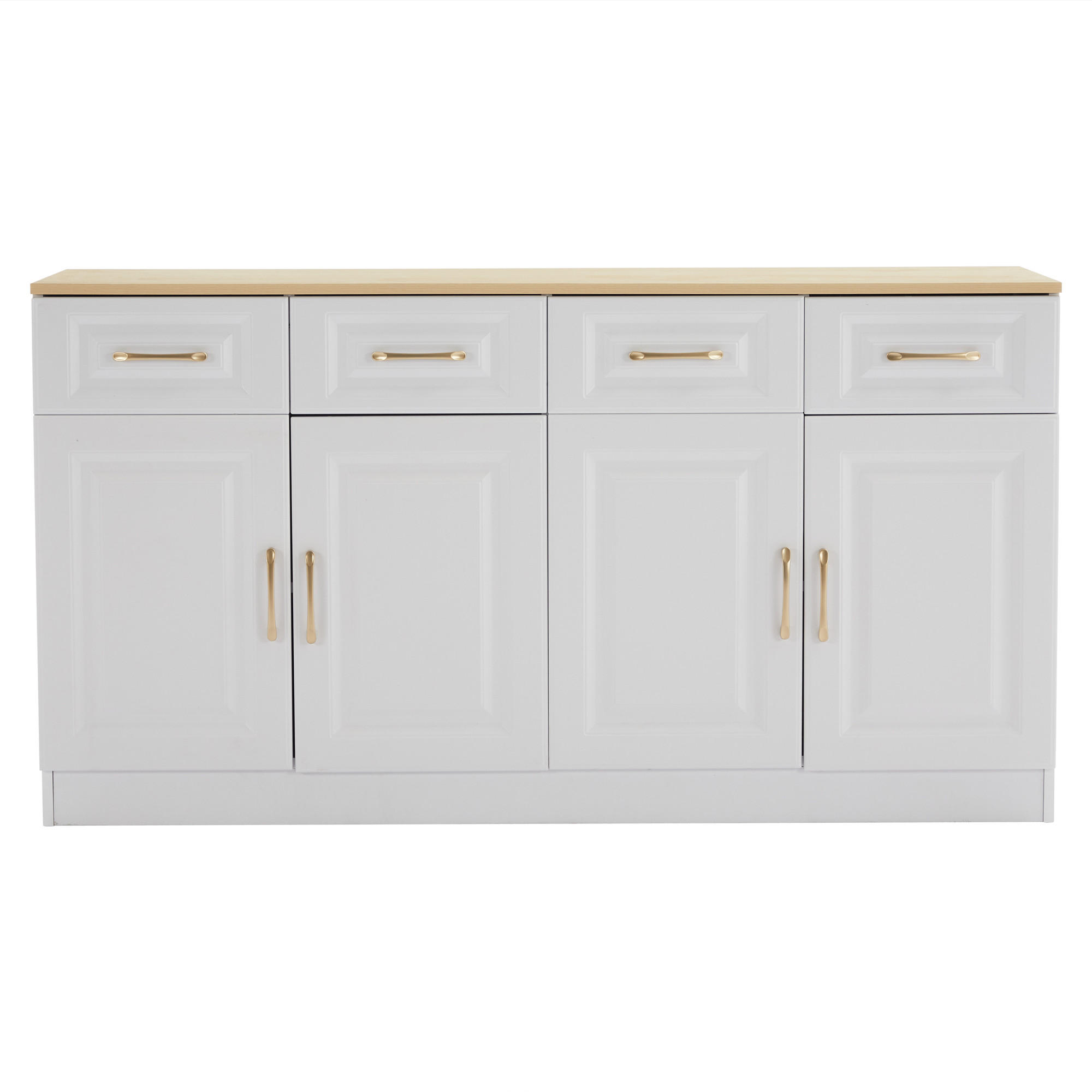 SIDEBOARD Weiß, Eiche 140/40/75 cm - Weiß, Holzwerkstoff (140/75/40cm) - PANGIVO