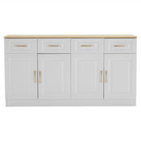 SIDEBOARD Weiß, Eiche 140/40/75 cm - Weiß, Holzwerkstoff (140/75/40cm) - PANGIVO