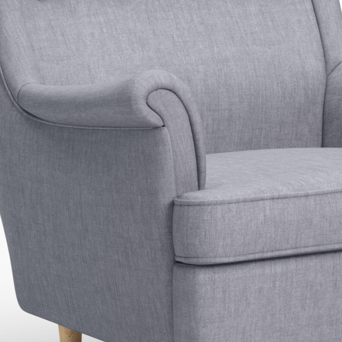 OHRENSESSEL Luno Grau Stoff ES-7 - Naturfarben/Grau, Holz/Textil (90/101/80cm) - Jana