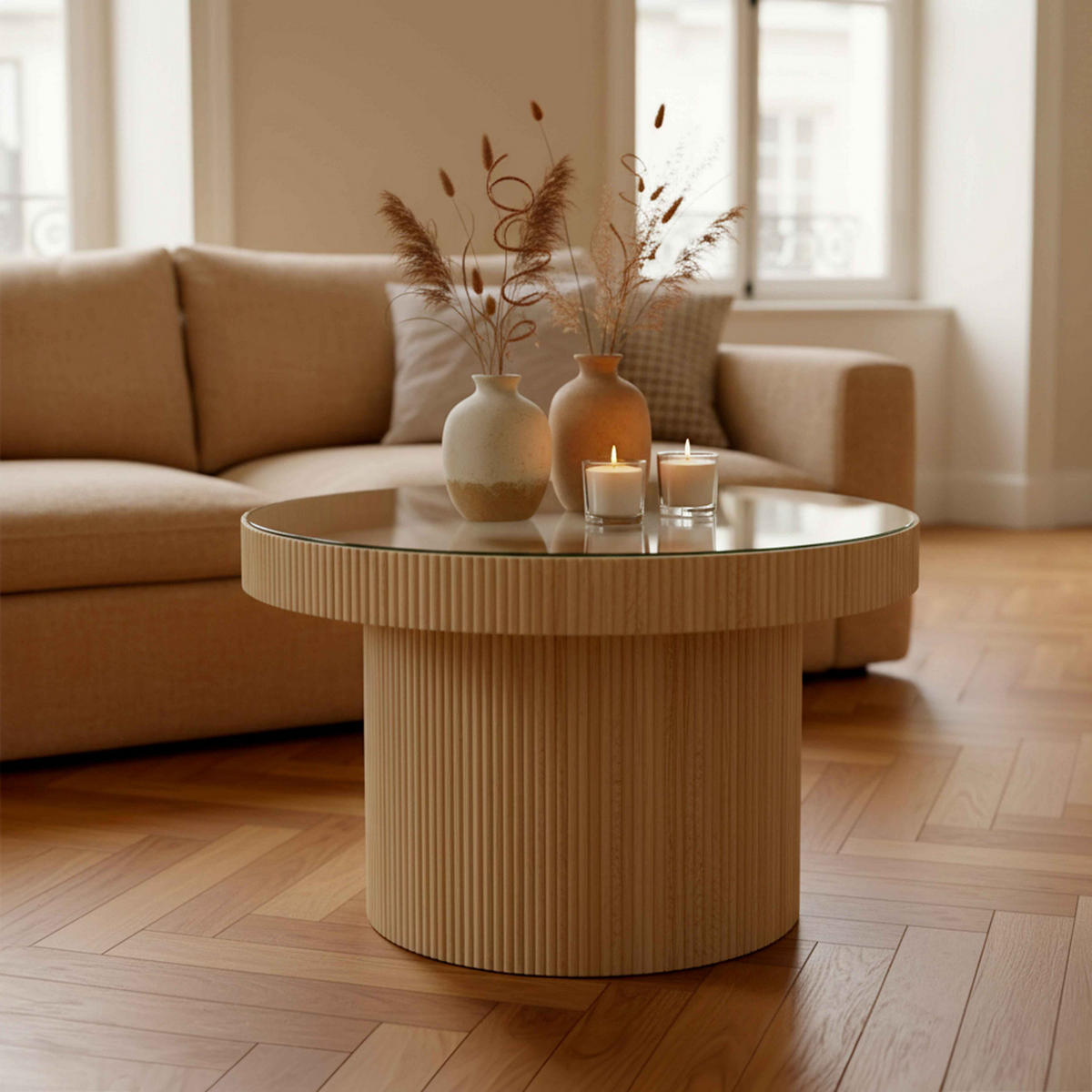 COUCHTISCH, Braun - Braun, Holzwerkstoff (59/59/45cm) - Oviala