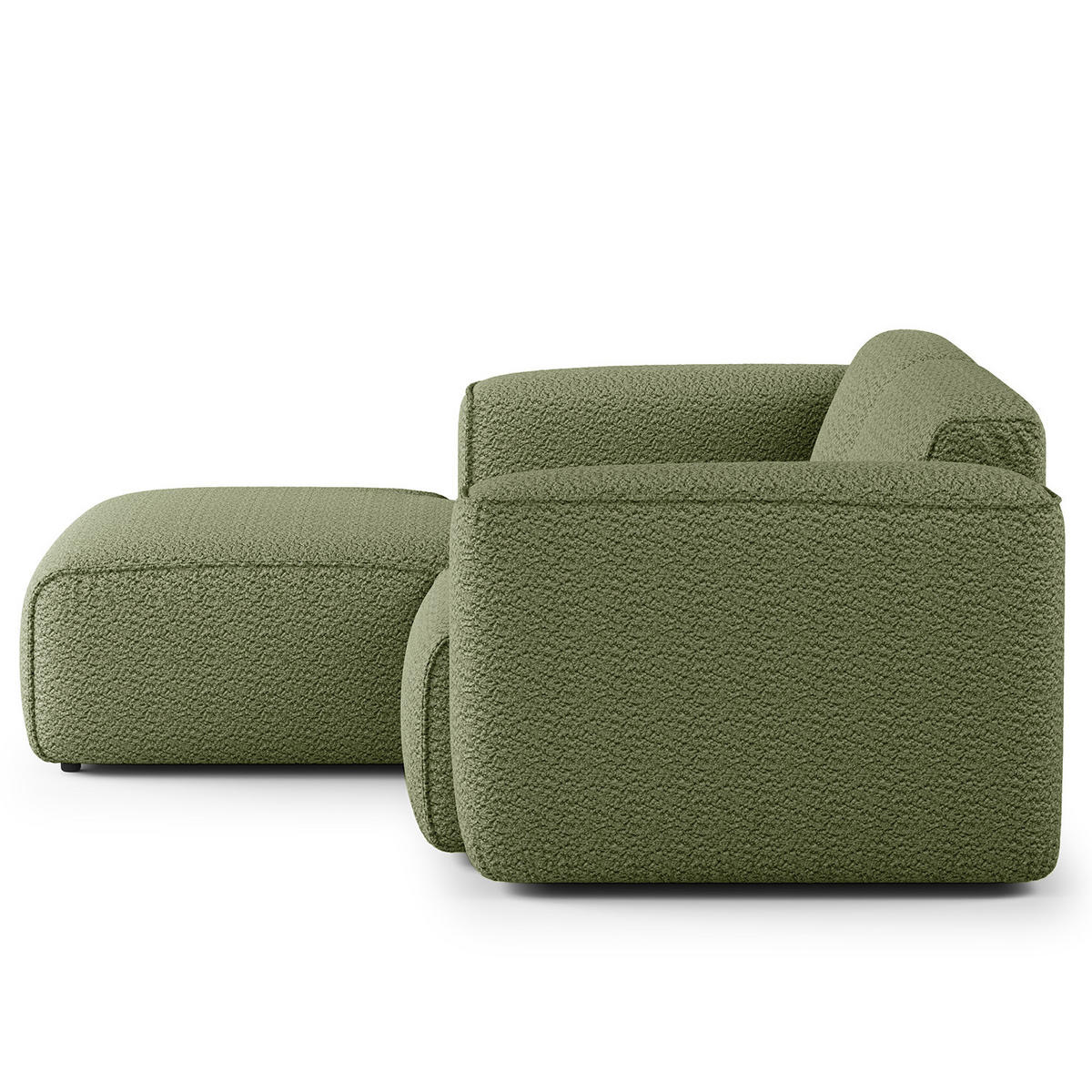 ECKSOFA mit XL-Longchair - Schwarz/Grün, Kunststoff/Textil (260/171cm) - home24