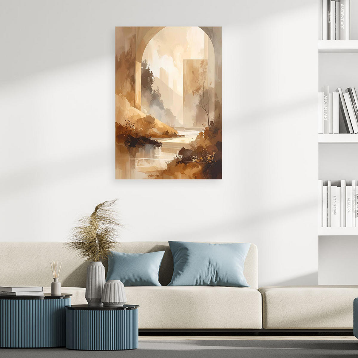 LEINWANDBILD Landschaften 80x120cm - Beige, Textil (80/120cm) - Feeby