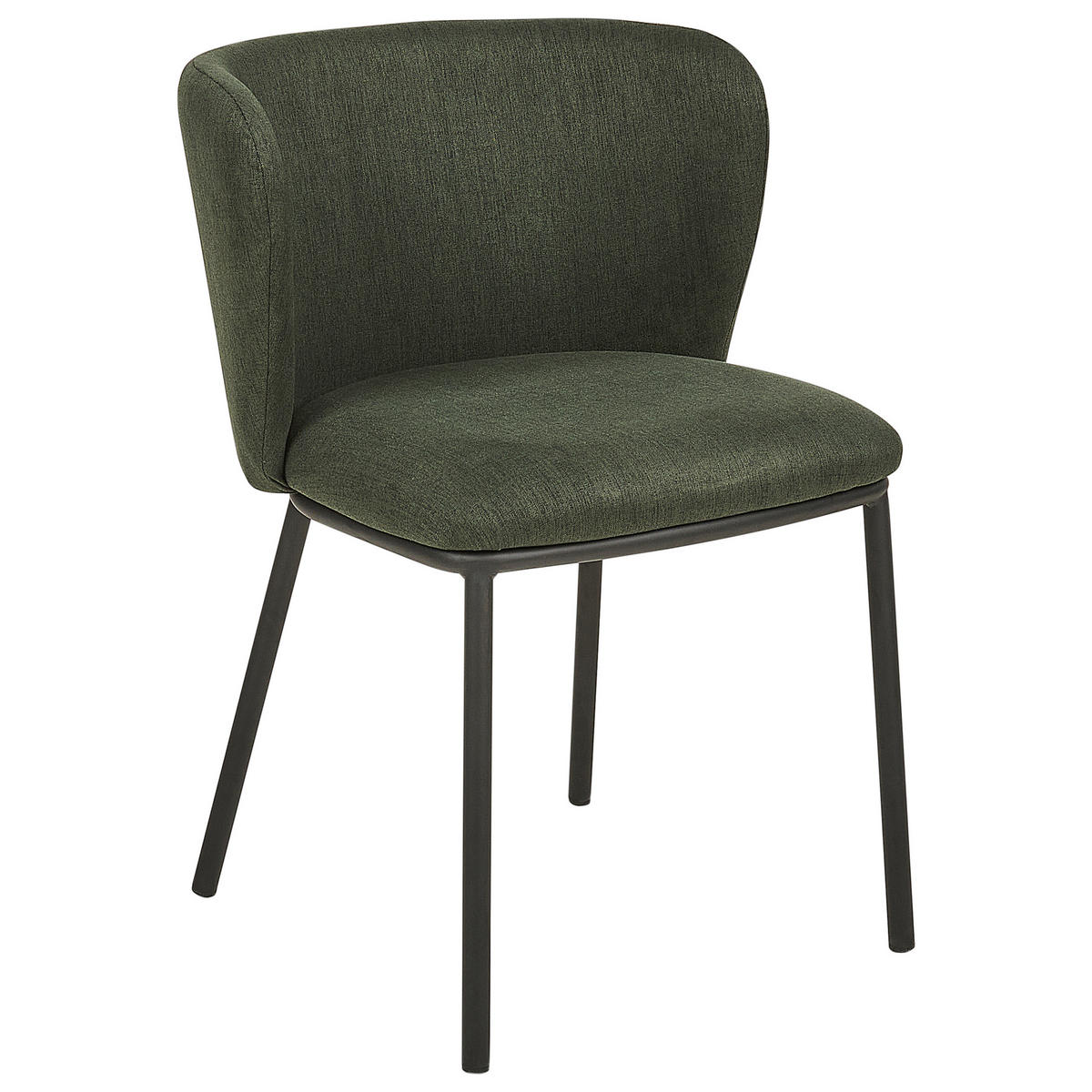 ESSZIMMERSTUHL 2er-Set Polsterbezug Grün Mina - Grün, Textil/Metall (45/75/52cm) - Beliani