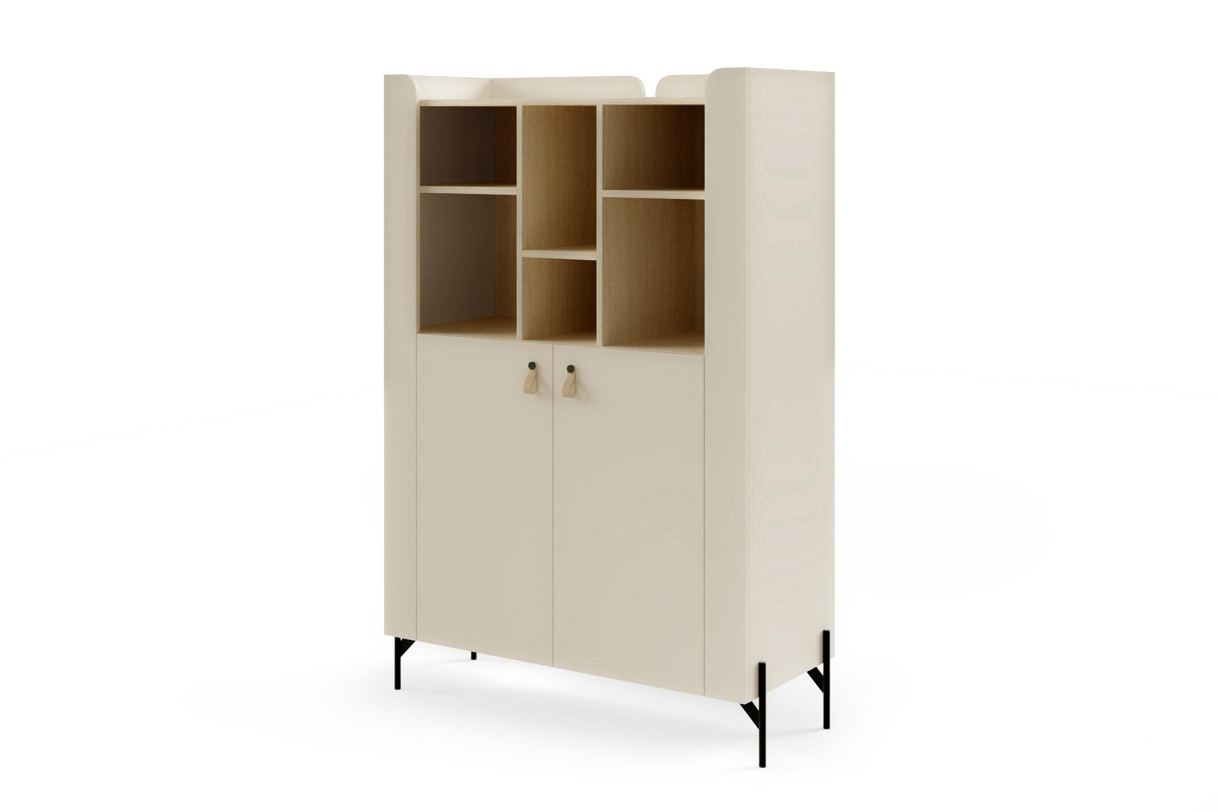 HIGHBOARD SOVI 04 100 / 151 / 42 cm in Macadamia / Eiche Mavelie - Eichefarben/Beige, Holzwerkstoff (100/151/42cm) - Deine Möbel 24