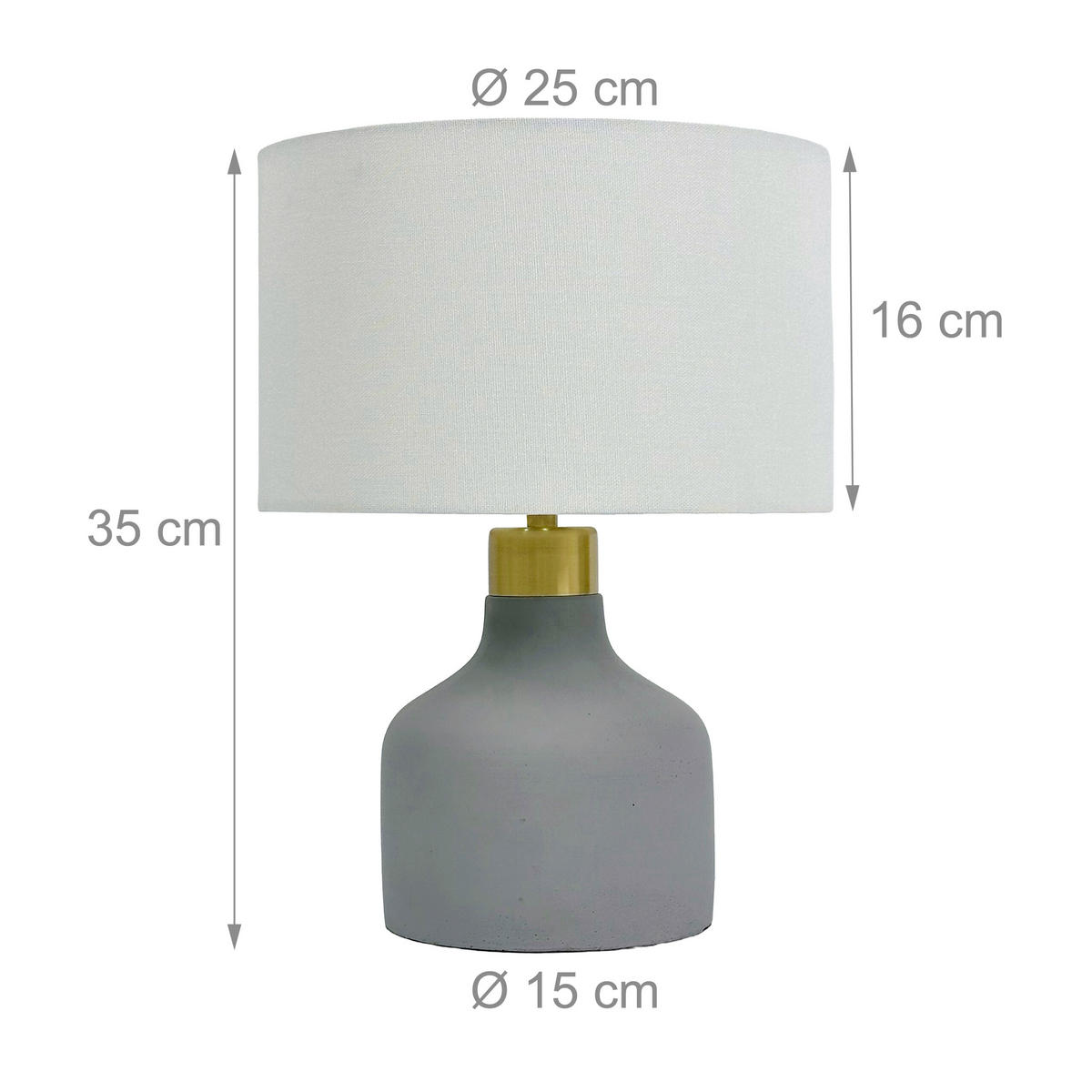 TISCHLAMPE - Multicolor, Stein/Textil (25/25/35cm) - Relaxdays