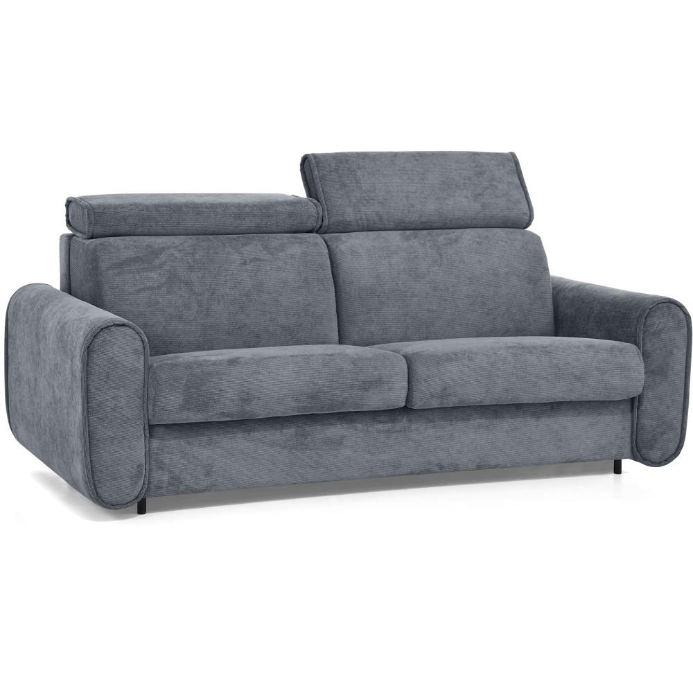 SCHLAFSOFA Pavarti mit italienischem Gestell, 160x195, Dunkelgrau - Dunkelgrau/Schwarz, Holzwerkstoff/Textil (214/88/100cm) - Beautysofa