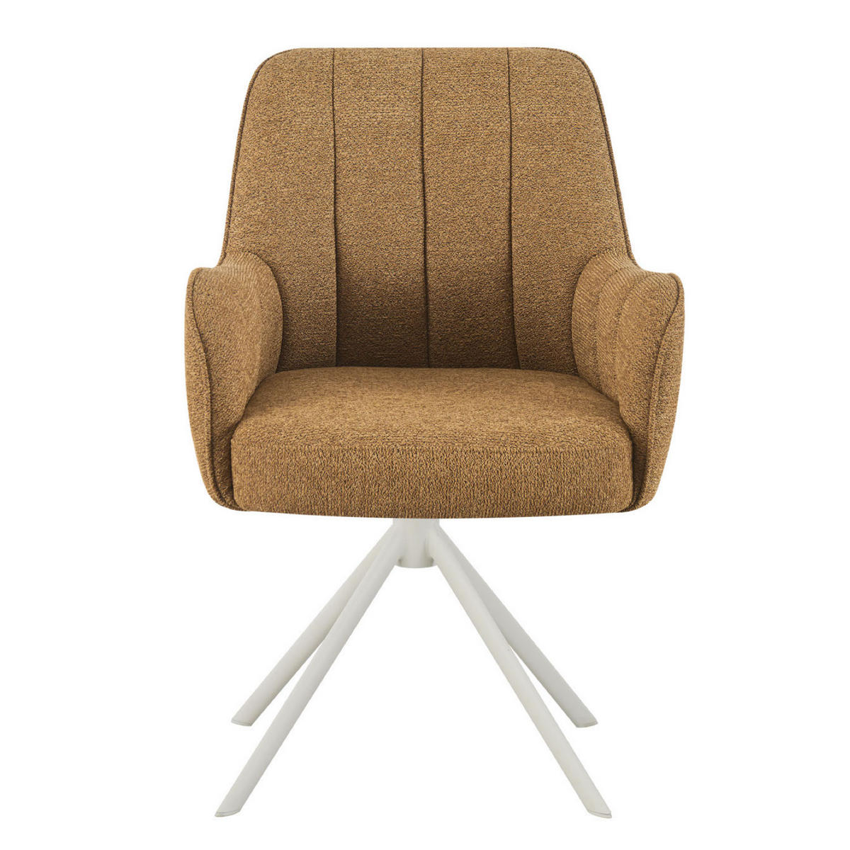 ESSZIMMERSTUHL THOMAS-ZURI 2er-Set 360°drehbar - Gelb/Weiß, Textil/Metall (58/88/62cm) - DUBI Möbel