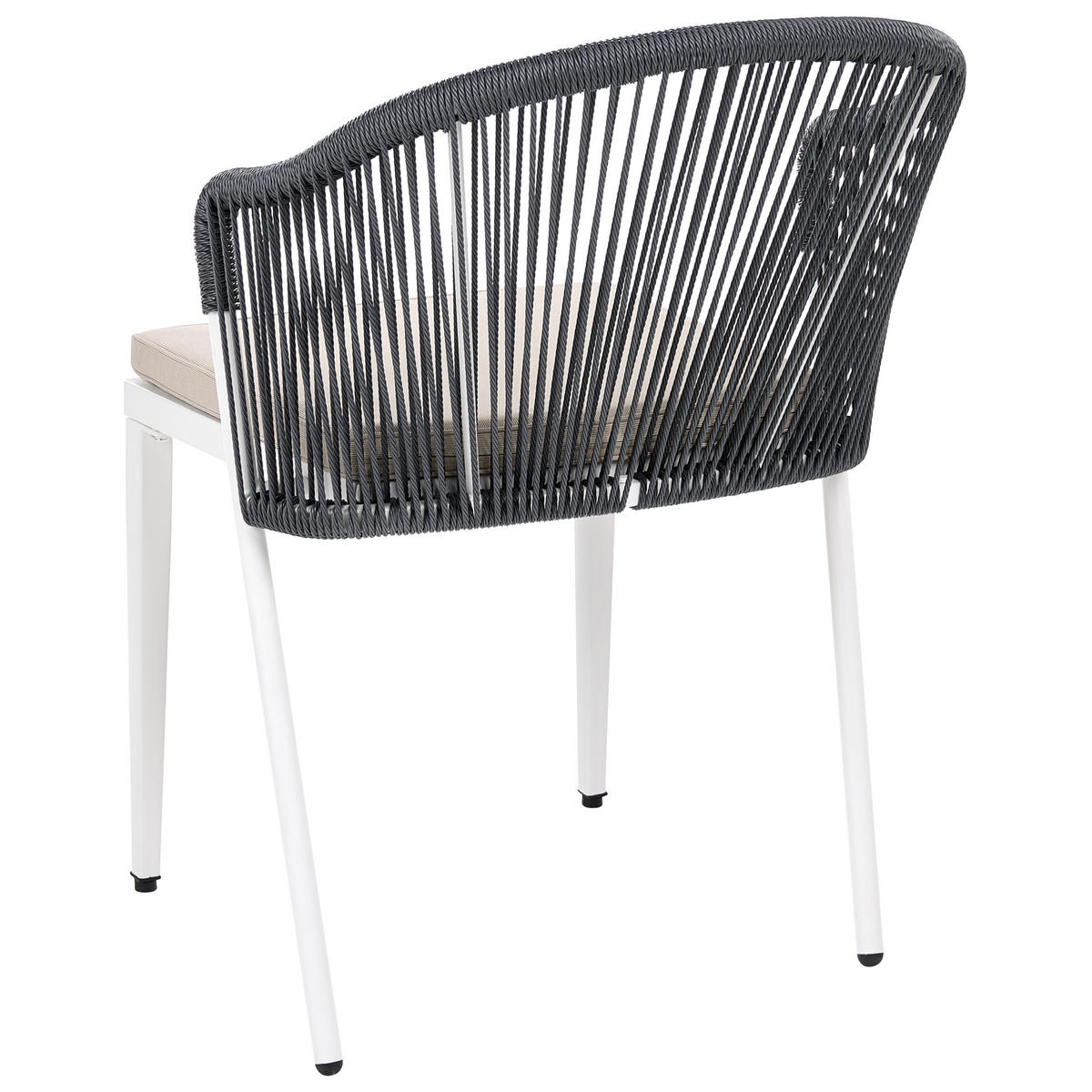 STUHL 2er-Set und Sitzkissen Metall Grau Paranea - Dunkelgrau/Beige, Metall (46/80/47cm) - Beliani
