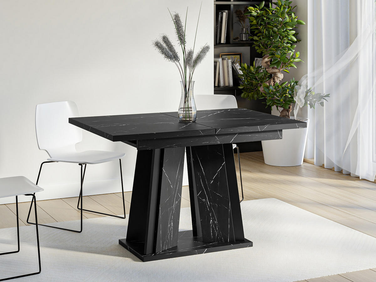 ESSTISCH ausziehbar Doha - Schwarz, Holzwerkstoff (80/120/75cm) - MIRJAN24