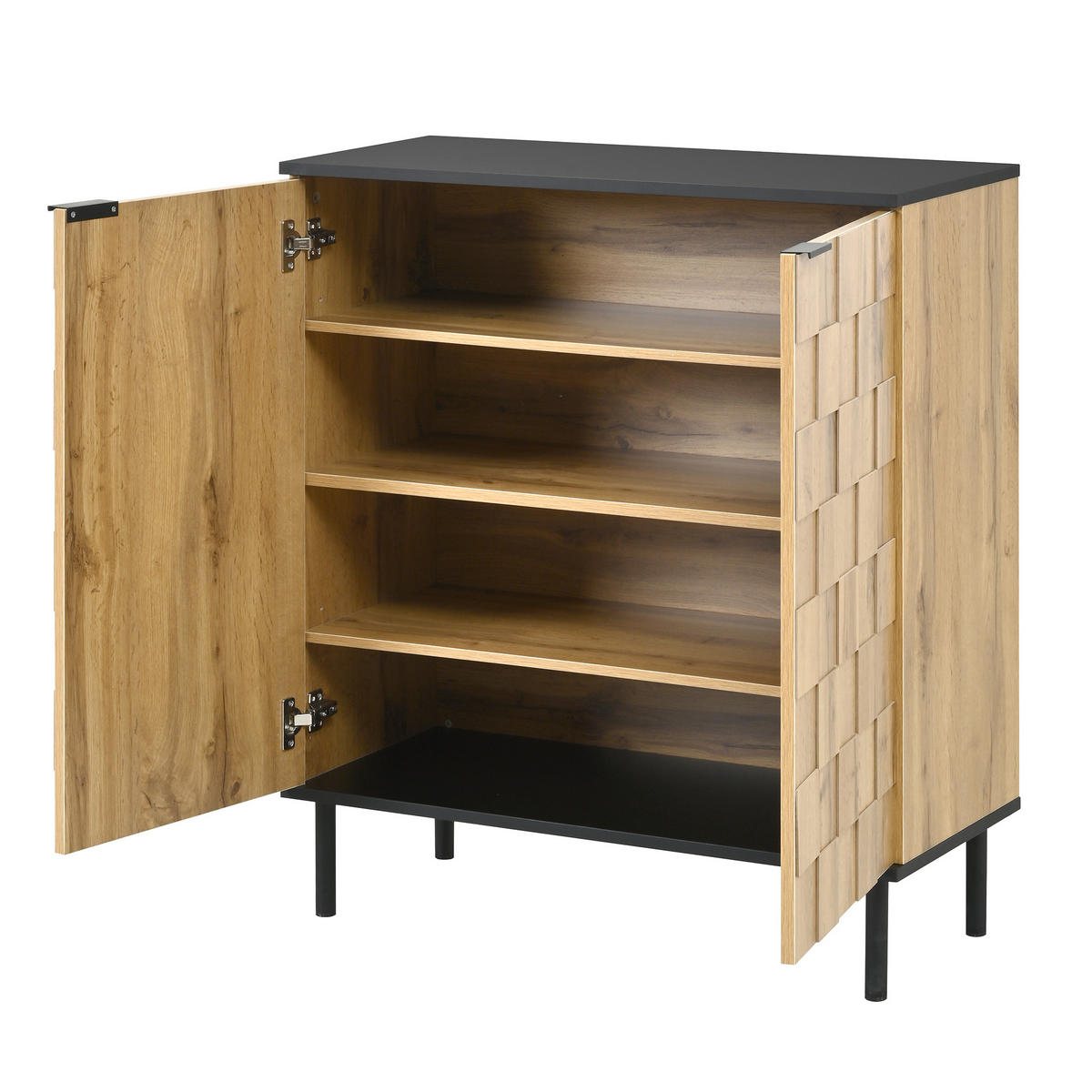 SCHUHSCHRANK Natur 80/35/91.5 cm - Naturfarben, Holzwerkstoff (80/91.5/35cm) - PANGIVO