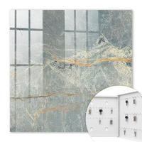 SCHLÜSSELBOX Weiß 30x30 cm – Türöffnung nach rechts - Marmorstruktur - Grau, Metall (30/30/5cm) - TULUP