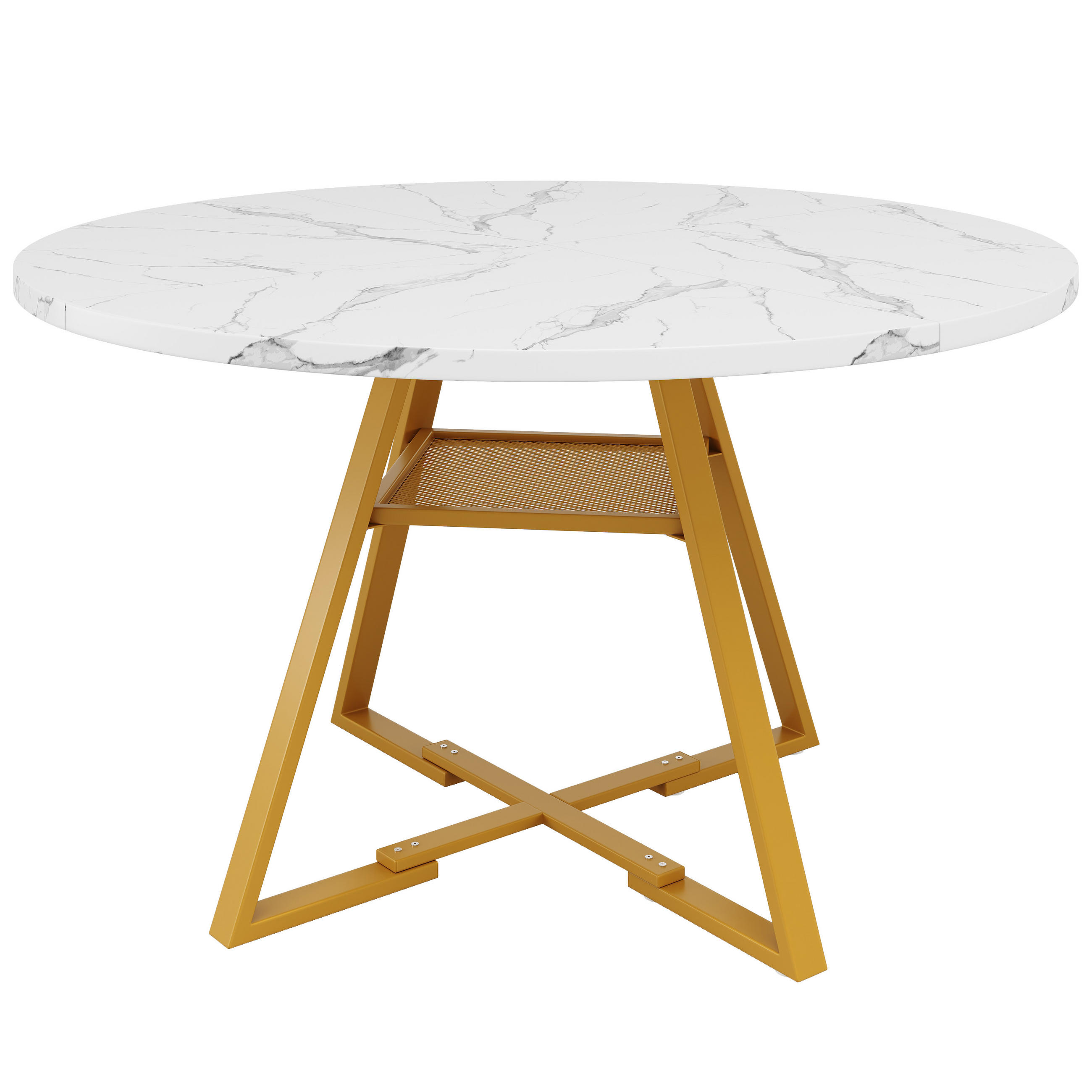 ESSTISCH Weiß-Schwarz 120/120/75 cm - Weiß, Holz (120/120/75cm) - PANGIVO