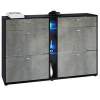 SCHUHSCHRANK Today Fronten in Braun meliert - Graubraun, Holzwerkstoff (155.5/95/28cm) - Vladon