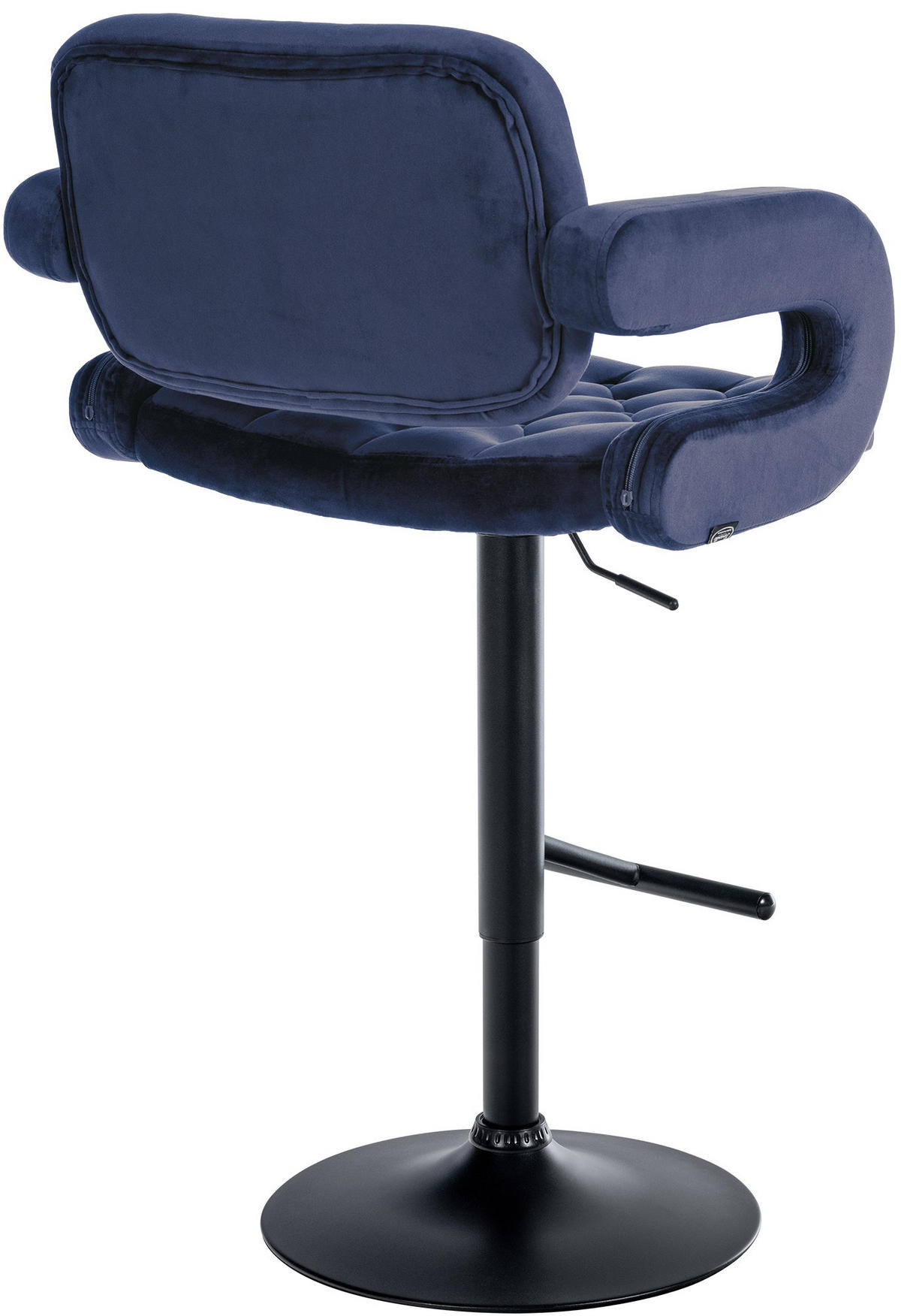 BARHOCKER Samt blau - Blau/Schwarz, Textil (62/103/55cm) - CLP