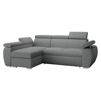 ECKSOFA Boston Mini, Seite: Links - LC+2R - Chromfarben/Silberfarben, Holz/Textil (255/170cm) - MIRJAN24