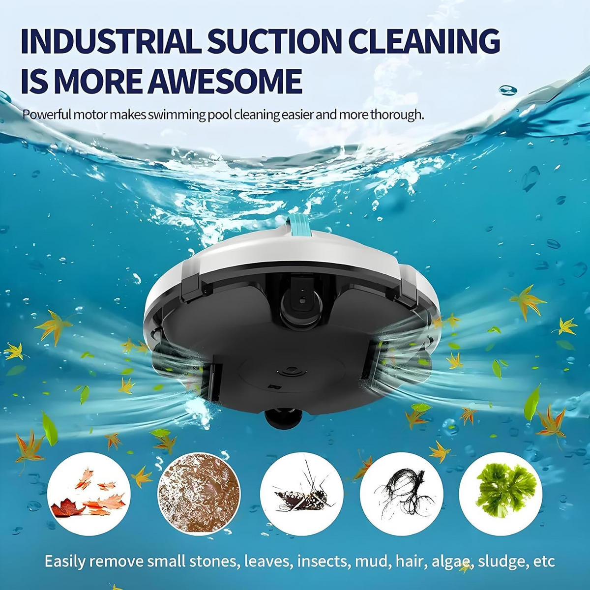 POOLROBOTER, Geeignet Für Flächen Unter 100 m² (EU-Stecker) - Weiß, Kunststoff (33/16/33cm) - Authentics