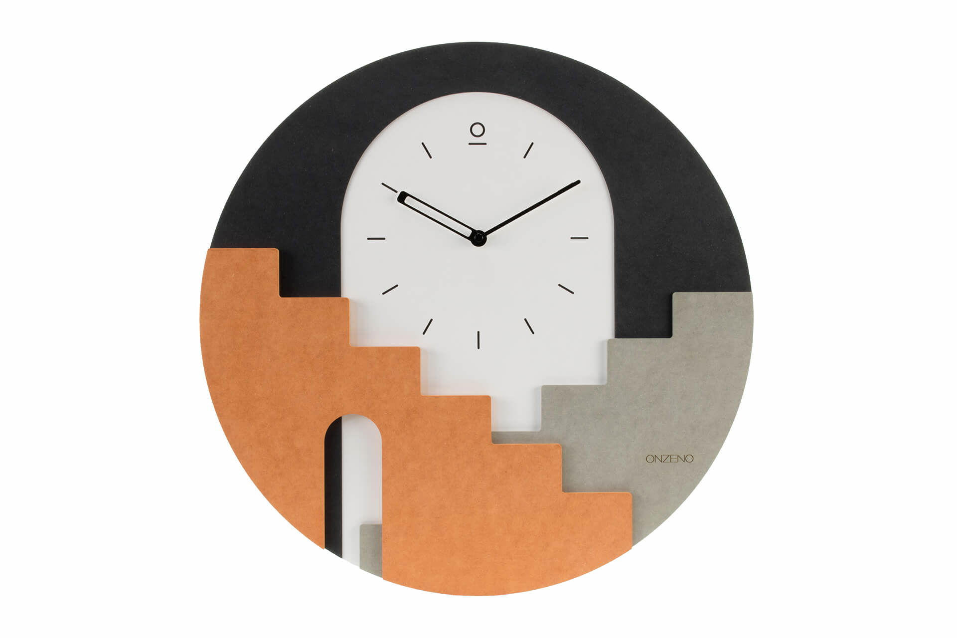 WANDUHR Design Schwarz-Weiß 48/48 cm - Schwarz, Holzwerkstoff (2.14/48/1cm) - ONZENO