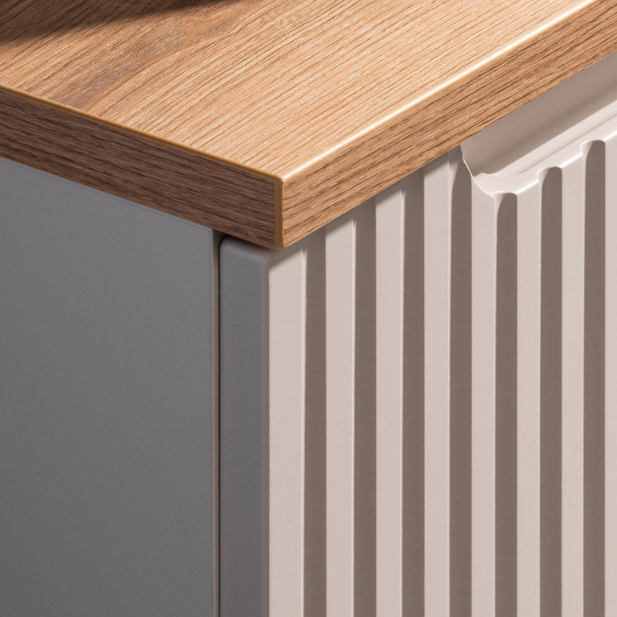 BADMÖBEL-SET 2-TLG. Newport-56 - Beige, Holzwerkstoff (130/190/40cm) - Lomado