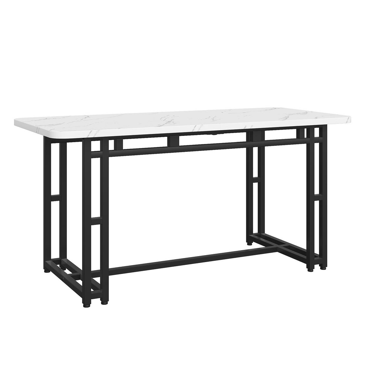 ESSTISCH mit Metallgestell 140/80 cm in Weiß/Schwarz-modern & geradlinig - Weiß, Holzwerkstoff (140/80/74cm) - BEAOK